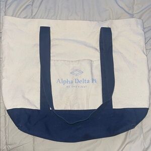 Blue and White Tote Bag